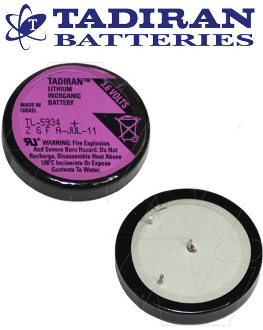 Tadiran TL-5134 Wafer 1/10D 3.6V Lithium Battery image 1
